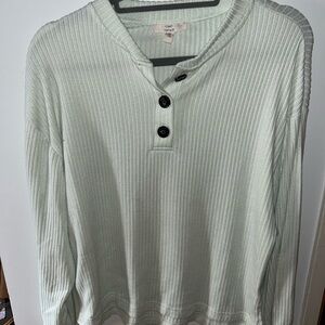 Como Vintage Light Green Ribbed Top